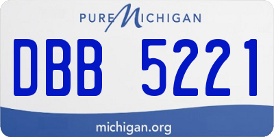 MI license plate DBB5221