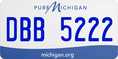 MI license plate DBB5222