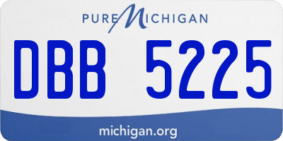 MI license plate DBB5225