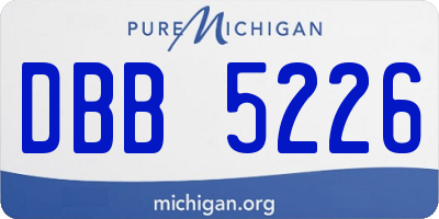 MI license plate DBB5226