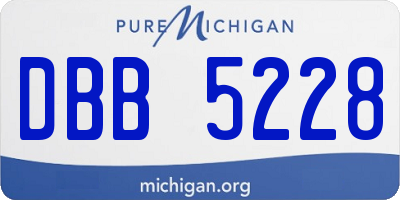 MI license plate DBB5228