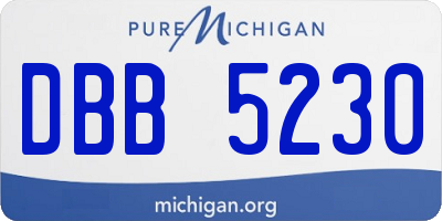 MI license plate DBB5230