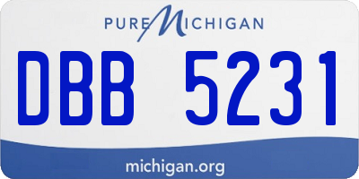 MI license plate DBB5231