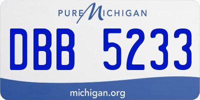 MI license plate DBB5233