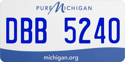 MI license plate DBB5240