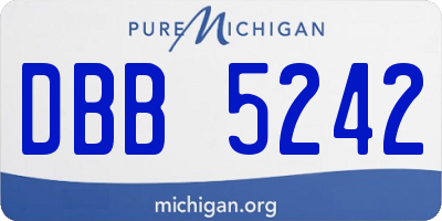 MI license plate DBB5242