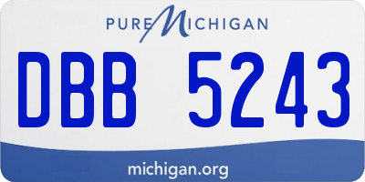 MI license plate DBB5243