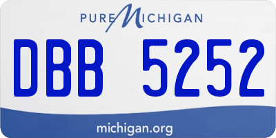 MI license plate DBB5252
