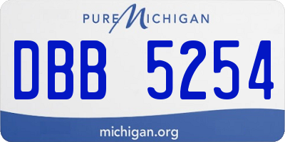 MI license plate DBB5254