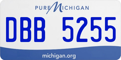 MI license plate DBB5255