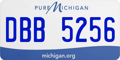 MI license plate DBB5256