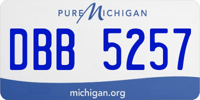 MI license plate DBB5257