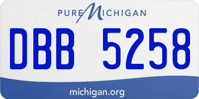 MI license plate DBB5258