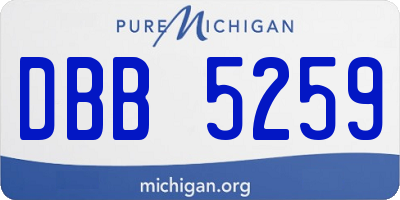 MI license plate DBB5259