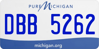 MI license plate DBB5262