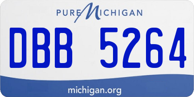 MI license plate DBB5264