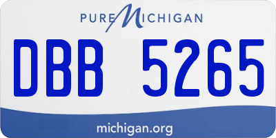 MI license plate DBB5265