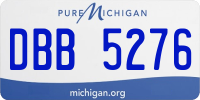 MI license plate DBB5276