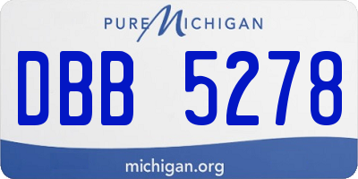 MI license plate DBB5278