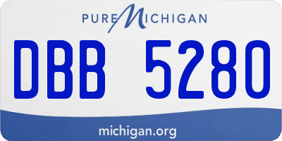 MI license plate DBB5280