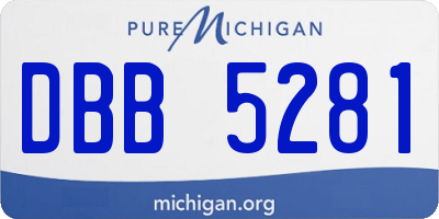 MI license plate DBB5281