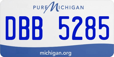 MI license plate DBB5285
