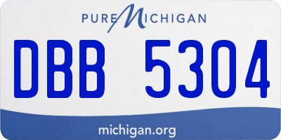 MI license plate DBB5304