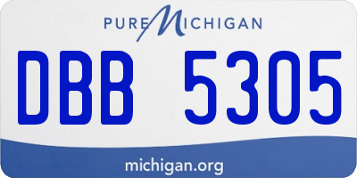MI license plate DBB5305