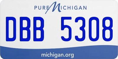 MI license plate DBB5308