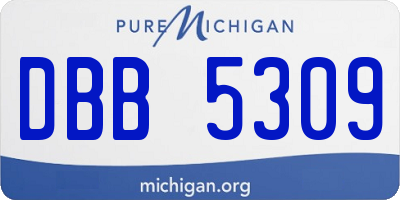 MI license plate DBB5309
