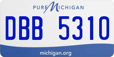 MI license plate DBB5310