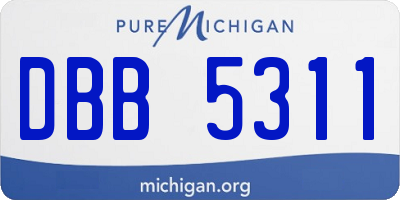 MI license plate DBB5311