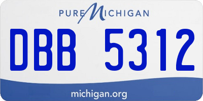MI license plate DBB5312