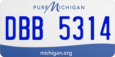 MI license plate DBB5314