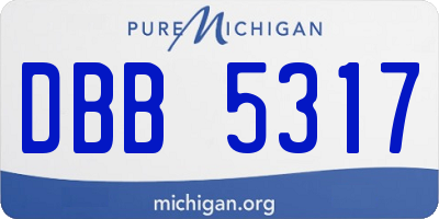 MI license plate DBB5317