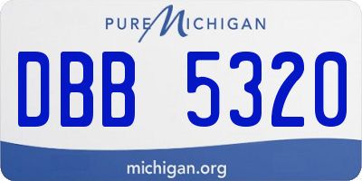 MI license plate DBB5320