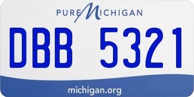MI license plate DBB5321