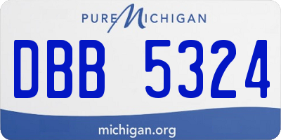 MI license plate DBB5324