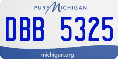 MI license plate DBB5325