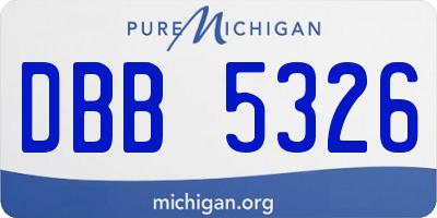 MI license plate DBB5326