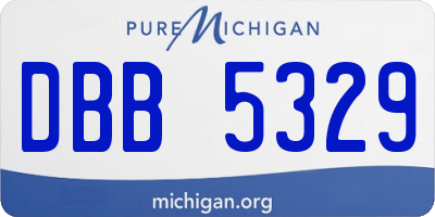 MI license plate DBB5329