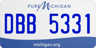 MI license plate DBB5331