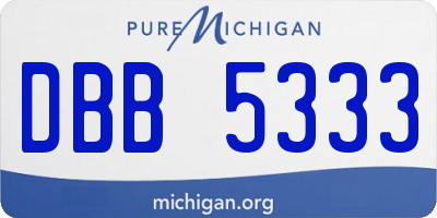 MI license plate DBB5333