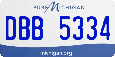 MI license plate DBB5334