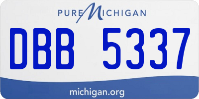 MI license plate DBB5337