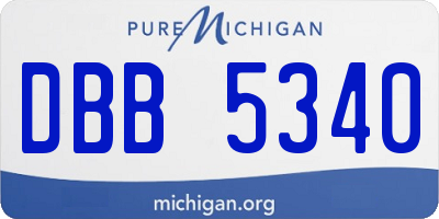 MI license plate DBB5340