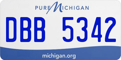 MI license plate DBB5342