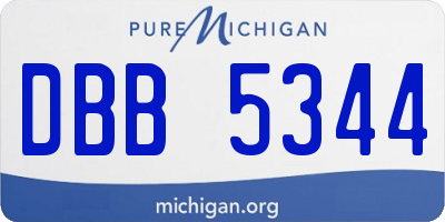 MI license plate DBB5344