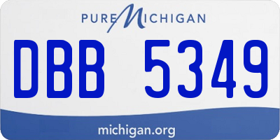 MI license plate DBB5349