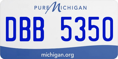 MI license plate DBB5350